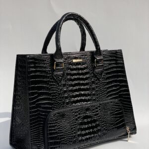 THE LAGOS BAG GLOSSY CROCODILE LEATHER