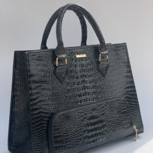 THE LAGOS BAG GLOSSY CROCODILE LEATHER