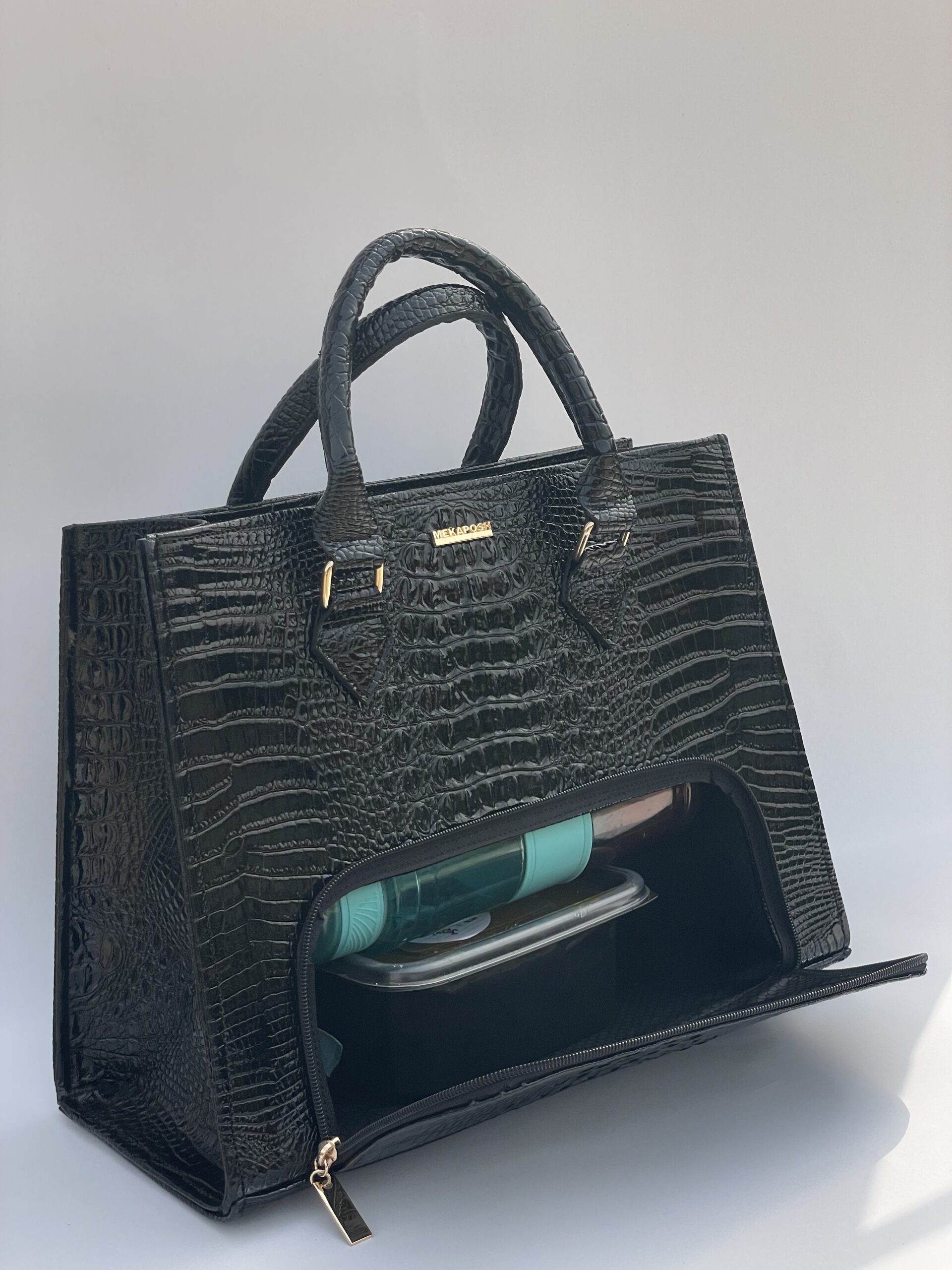 THE LAGOS BAG GLOSSY CROCODILE LEATHER - Image 3