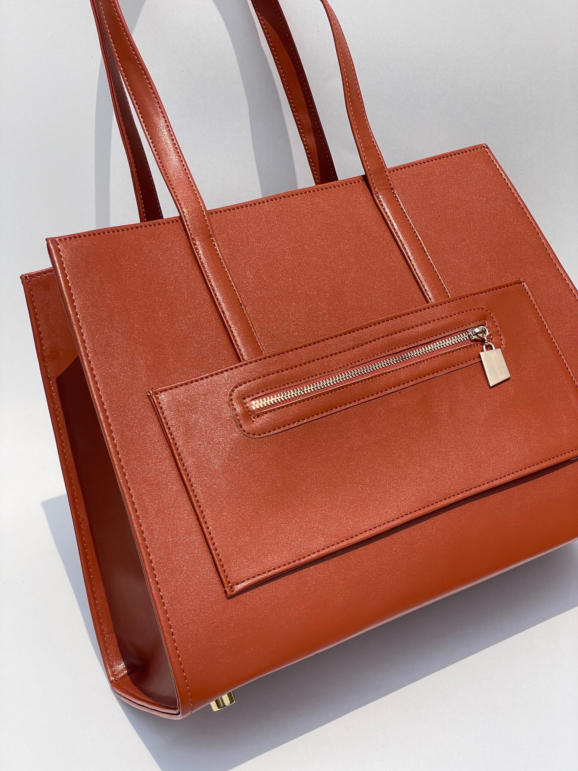 CITY GIRL MAXI TOTE (BURNT ORANGE COLOR) - Image 2